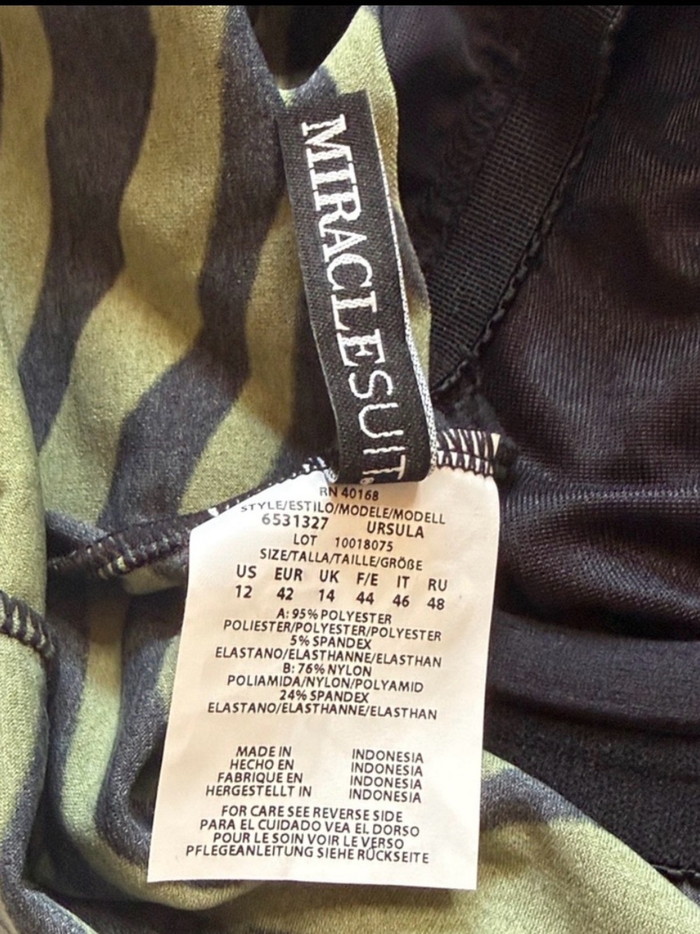 Miraclesuit Seabra Ursula Tankini Top Size 12 Olivetta Green Underwire Swim NWT - Picture 9 of 10